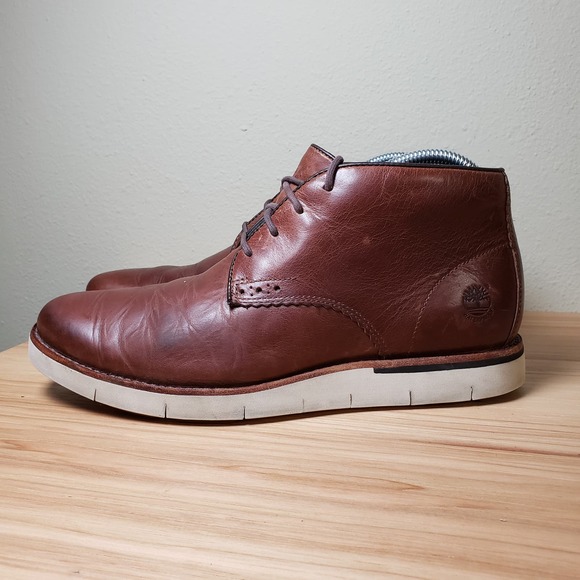 Timberland Men's Size 7.5 Preston Hill Chukka Boots Redwood Leather Lace Up